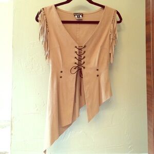 bebe - faux suede top